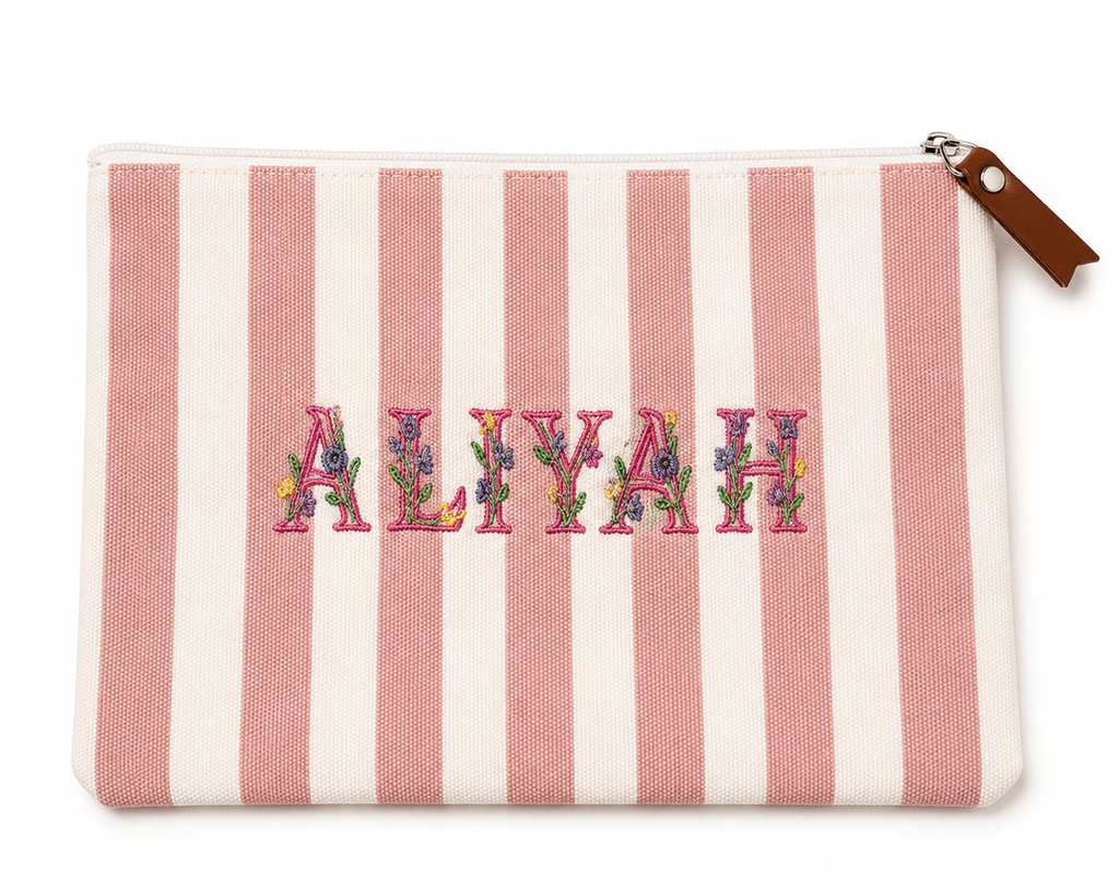 Personalized Embroidered Zipper Pouches